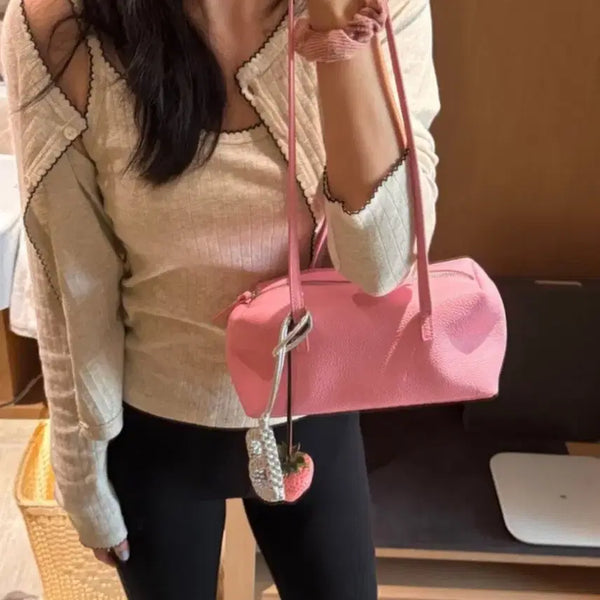 [BUNJANG] Blanc Puff Bag Pink Leather Shoulder Bag / 인스타 인기가방 블랑 퍼프백 핑크(거의새거) 무료배송!!
