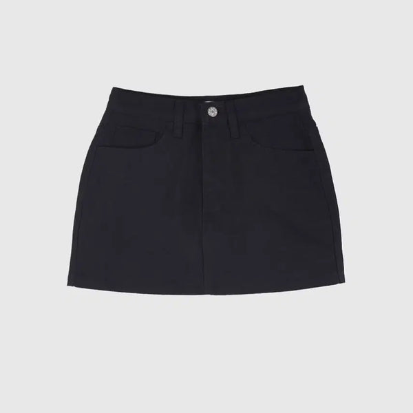 [BUNJANG] Gooze Stretchy Skirt Pants - Black L / 구즈 난스판 치마바지 - 블랙 L