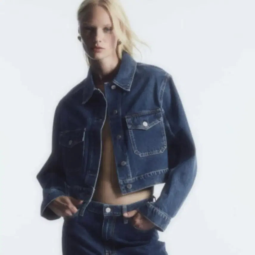 [BUNJANG] COS Cropped Denim Jacket Size 32 / 코스 cos 크롭 데님 자켓 32사이즈