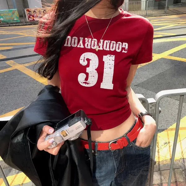 [BUNJANG] Number Print Short Sleeve T-Shirt / 숫자 프린팅 반팔