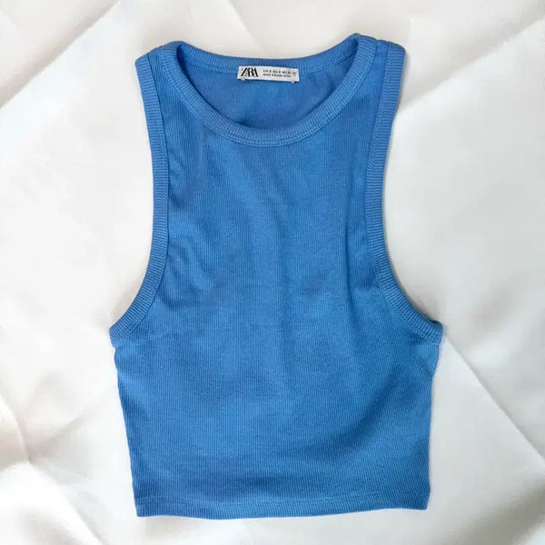 [BUNJANG] Zara Ribbed Cropped Sleeveless Top / 자라) 골지 크롭 슬리브리스
