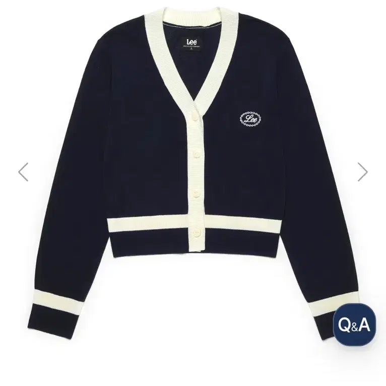 [BUNJANG] Lee Linen Crop Cardigan Navy / Lee 가디건 네이비