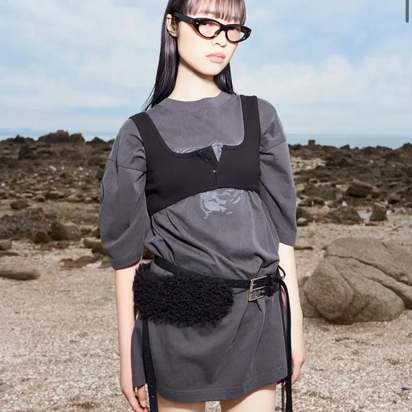 [BUNJANG] LCDC Mesh Frill Belt Black / 엘씨디씨 LCDC MESH FRILL BELT