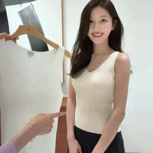 [BUNJANG] sie Bain Ribbed Sleeveless Beige / 시에 sie 베인 리브드 슬리브리스 베이지
