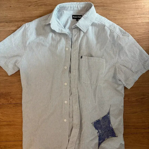 [BUNJANG] [M] Passport Stripe Short Sleeve Shirt / [M] PASSPORT 패스포트 스트라이프 반팔 셔츠