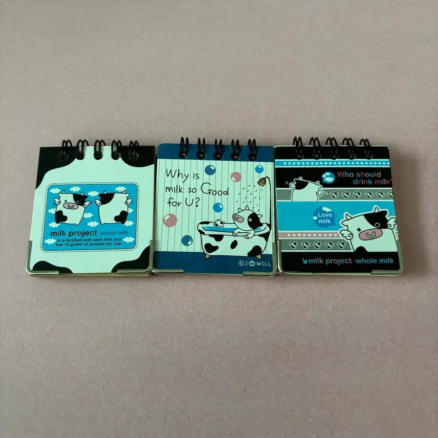 [BUNJANG] Milk Mini Notebook Set (3 Types) / 세트) 밀크 미니수첩 고전문구 3종