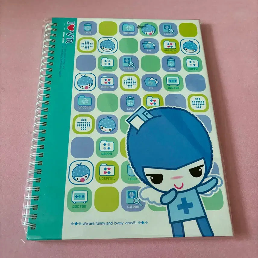 [BUNJANG] Wawa109 I Love Virus Notebook Vintage Stationery / 와와109 아이러브바이러스 수첩 노트 고전문구