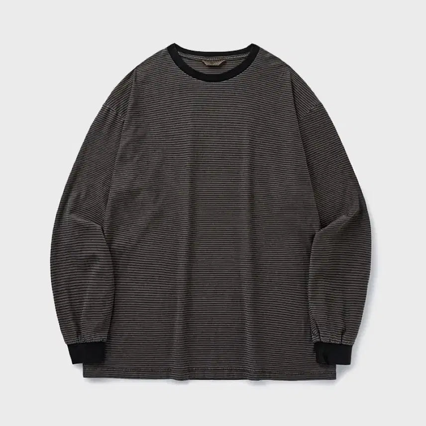 [BUNJANG] Unionblue Dyed Narrow Border L/S T-Shirt Brown XL / 유니온블루 다이드 보더티 브라운 XL