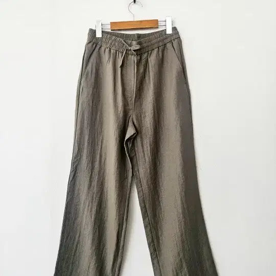 [BUNJANG] Khaki Rayon Pants / 카키 레이온 팬츠