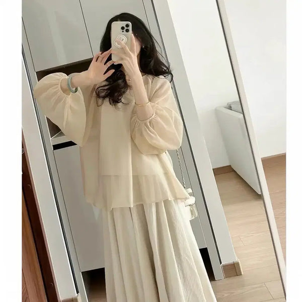 [BUNJANG] Youth Two-Piece Set - Spring, Summer, Fall / 데이트 약속 추천 청춘 투피스 세트 여성 상의 하프치마 봄 여름 가을 옷