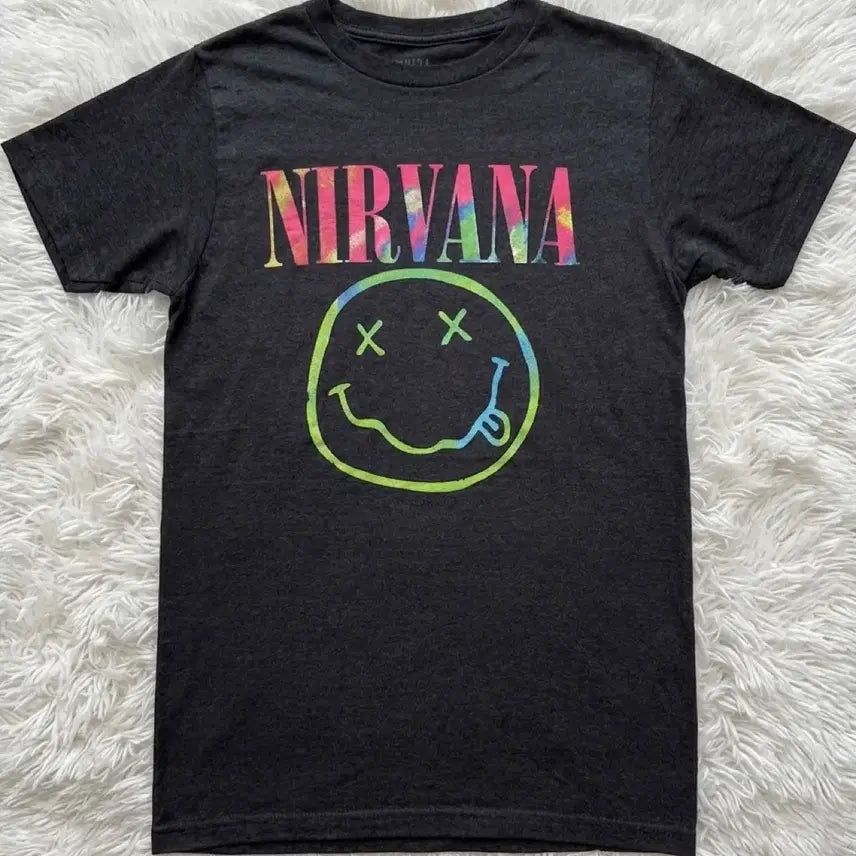 [BUNJANG] Nirvana Official Smile T-Shirt (Medium) / (주말특가)너바나 오피셜 스마일 여성 티셔츠 M