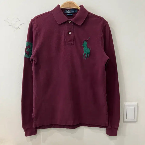[BUNJANG] Polo Ralph Lauren Big Pony Collar Long Sleeve PK Burgundy Wine / 11 폴로 빅포니 카라 롱슬리브 pk 버건디와인