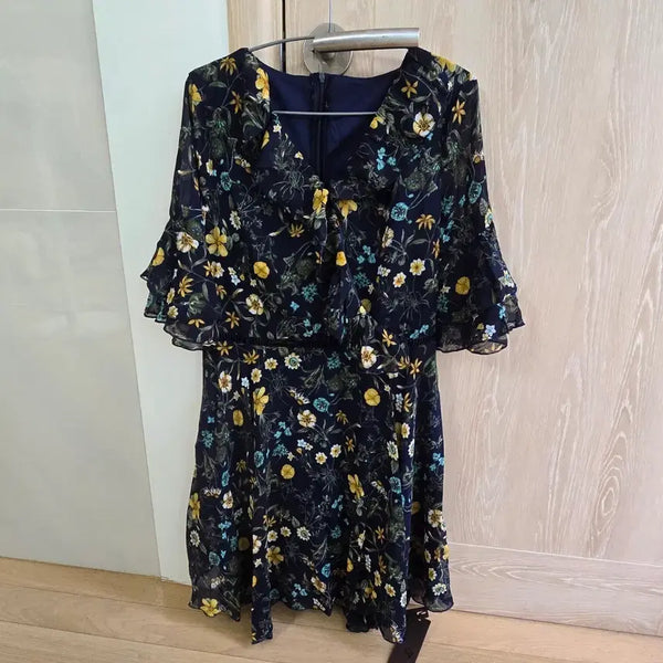 [BUNJANG] Chiffon Floral Print Dress / 새상품 쉬폰 꽃무늬 원피스