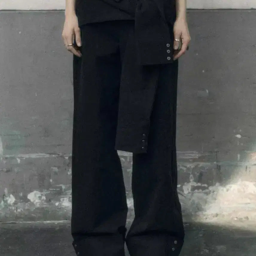 [BUNJANG] Bohemian Seoul Turn Up Shirt Pants Black / 보헤미안서울 턴업 셔츠 팬츠 블랙