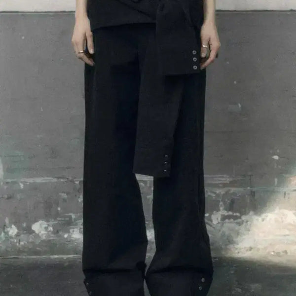 [BUNJANG] Bohemian Seoul Turn Up Shirt Pants Black / 보헤미안서울 턴업 셔츠 팬츠 블랙