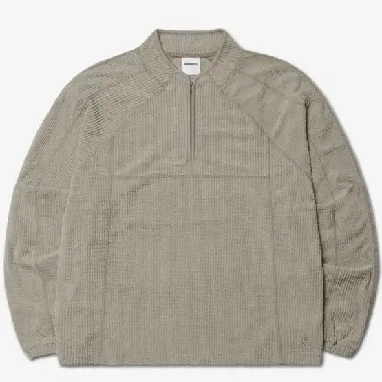 [BUNJANG] No Manual Heavy Waffle Half Zip-Up (Sand Grey, L) / 노매뉴얼 하프 집업