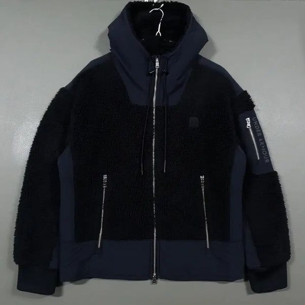 [BUNJANG] Under Armour 21FW Sherpa Sweatshirt Fleece Full-Zip Hoodie Jacket Black M / 언더아머 신형 21FW 쉐르파 스웻킷 양털 뽀글이 후드집업 자켓 블랙 M