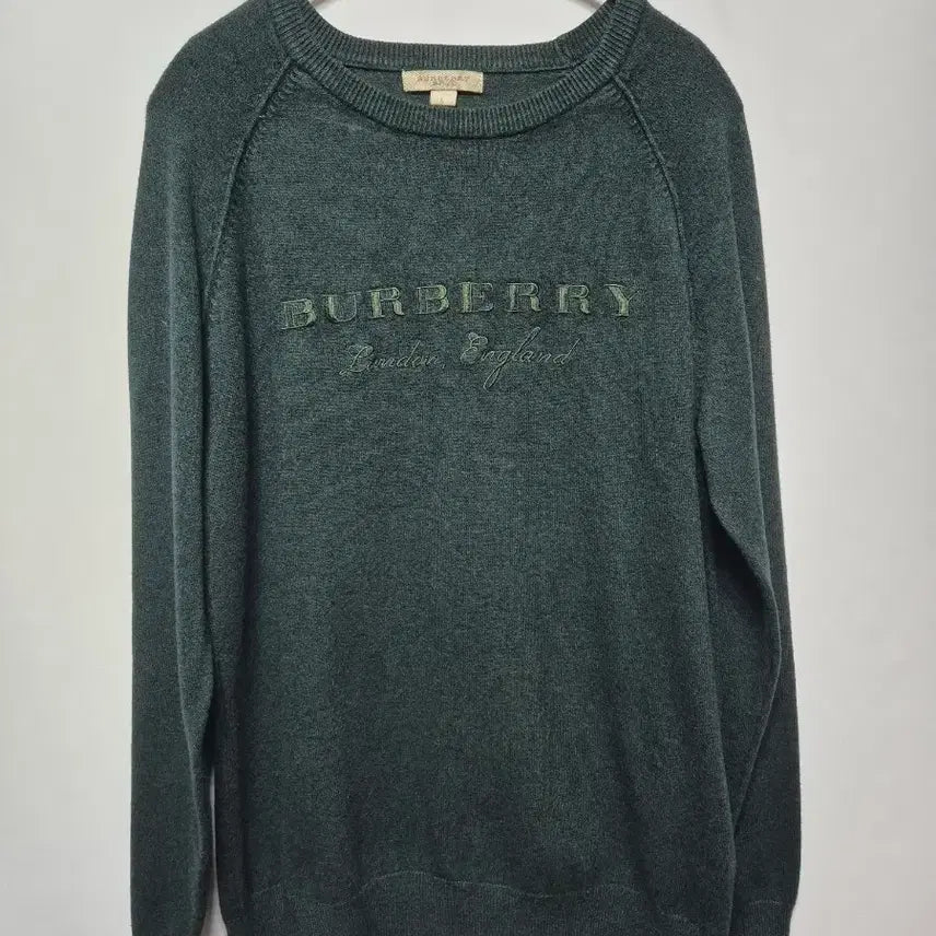 [BUNJANG] Burberry Dark Green Knitted Sweater L / 버버리 스웨터 짙은 녹색 L
