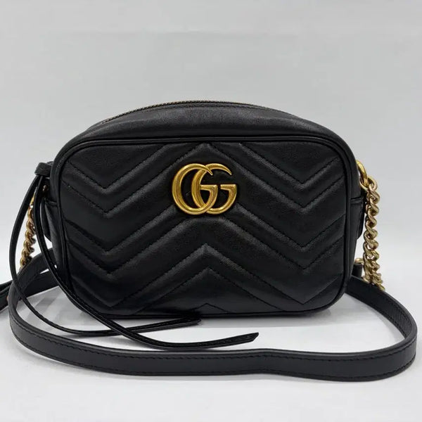 [BUNJANG] Gucci Marmont Matelassé Shoulder Bag Black / 구찌 마몬트 마틀라세 숄더백