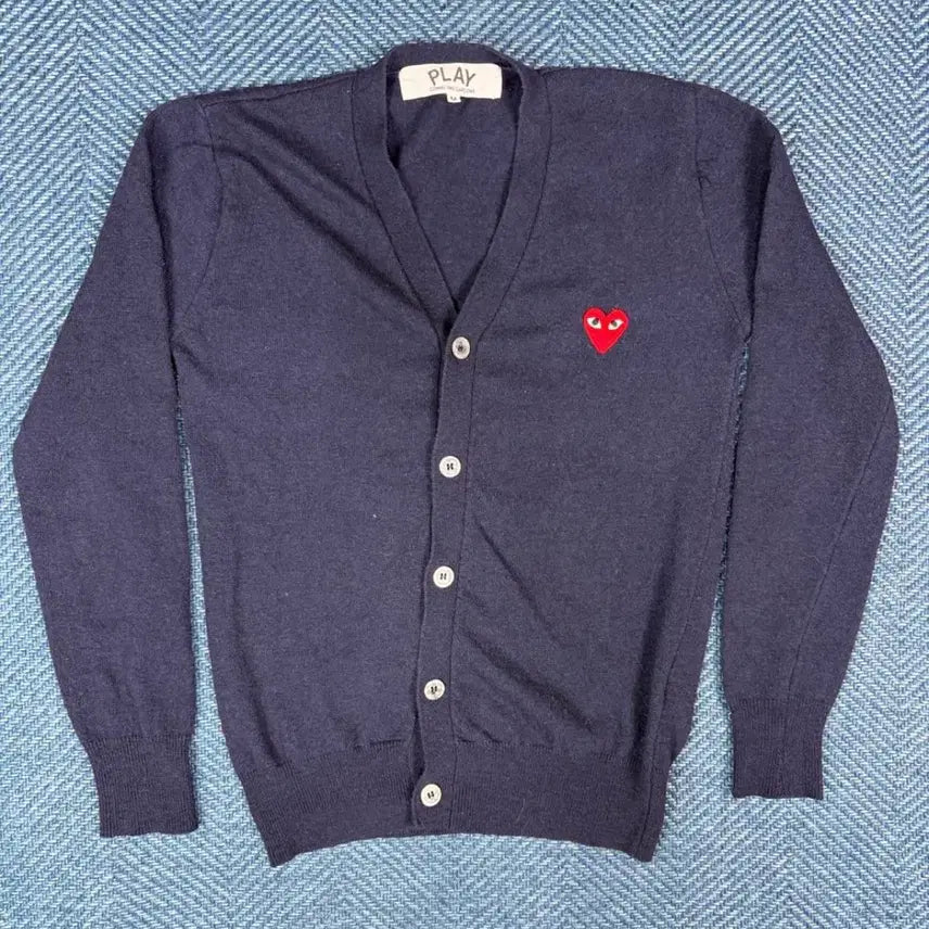 [BUNJANG] Comme des Garçons PLAY Navy Cardigan / 꼼데가르송 플레이 가디건 네이비