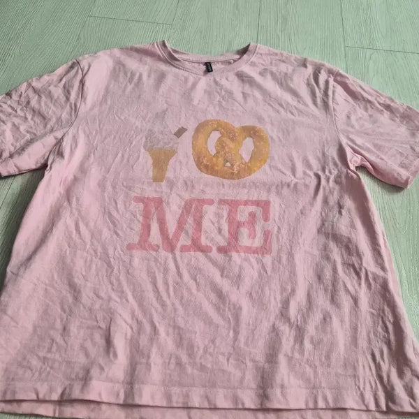 [BUNJANG] Lucky Chouette Pink Short Sleeve T-Shirt / 럭키슈에뜨 반팔티팝니다