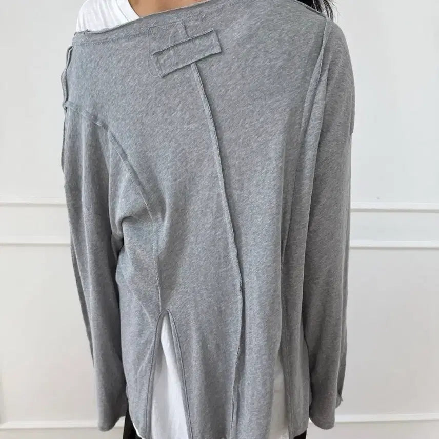[BUNJANG] London Plot Long Sleeve T-Shirt Grey / 런던플랏 긴팔티 그레이