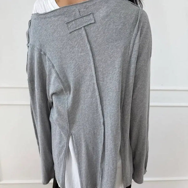 [BUNJANG] London Plot Long Sleeve T-Shirt Grey / 런던플랏 긴팔티 그레이