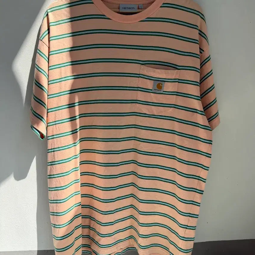 [BUNJANG] Carhartt Striped Pocket Short Sleeve T-Shirt XL / 칼하트 스트라이프 포켓 반팔티 XL