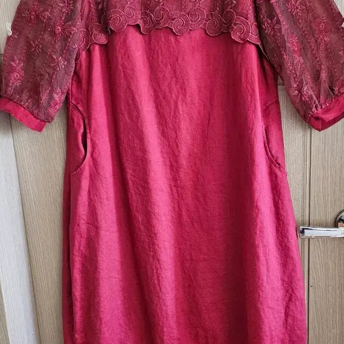 [BUNJANG] Burgundy Lace Dress / 버건디 레이스 원피스