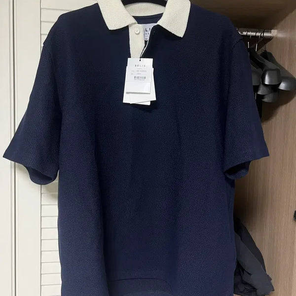 [BUNJANG] Solid Homme 26SS Navy Polo T-Shirt / [50]솔리드옴므 26ss 폴로 네이비 카라티