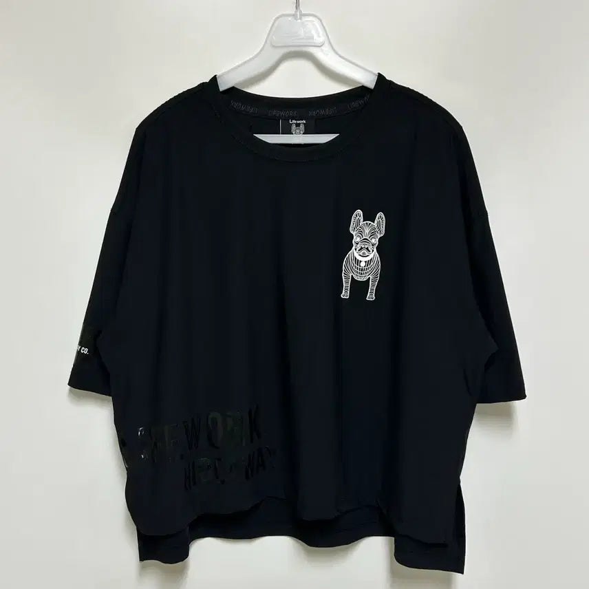 [BUNJANG] Life Work Ladog Cropped Oversized Short Sleeve T-Shirt / [여자-FREE]라이프워크 라독 크롭 오버핏 반팔티