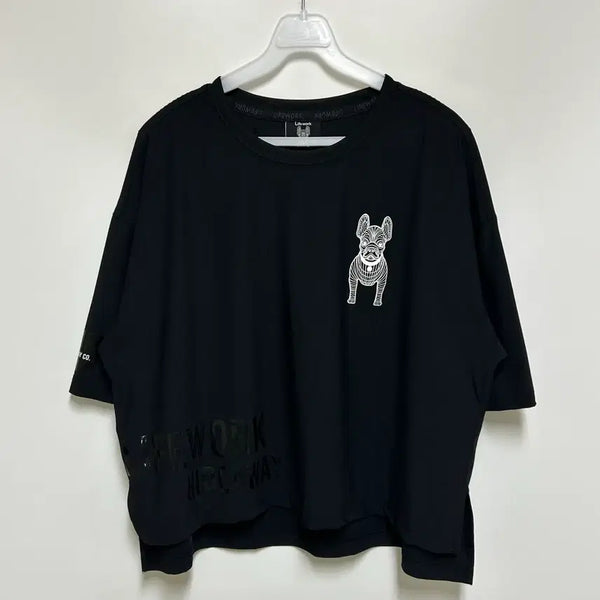 [BUNJANG] Life Work Ladog Cropped Oversized Short Sleeve T-Shirt / [여자-FREE]라이프워크 라독 크롭 오버핏 반팔티