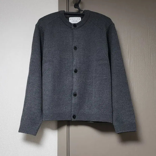[BUNJANG] Beslow x Derek Crewneck Short Cardigan Charcoal / [S] 비슬로우X데릭 크루넥 숏 가디건 차콜