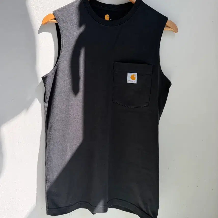 [BUNJANG] Carhartt Black Sleeveless Pocket T-Shirt S / 칼하트 포켓 민소매 티셔츠 나시 블랙 S