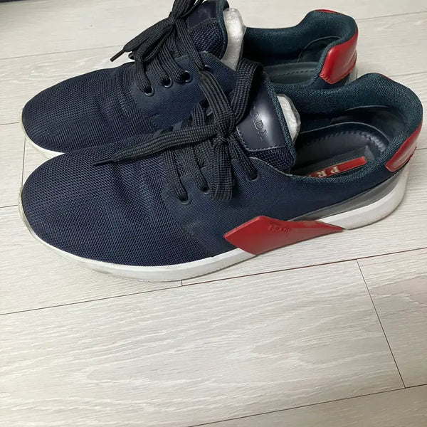 [BUNJANG] Prada Sneakers Navy/Red UK7 (260) / 프라다 스니커즈 네이비/레드 UK7 (260)