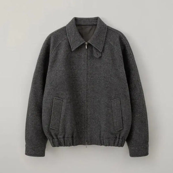 [BUNJANG] Blank Room Wool Swing Top Blouson Mélange Gray Size 1 / 블랭크룸 울 스윙탑 블루종 멜란지 그레이 1사이즈