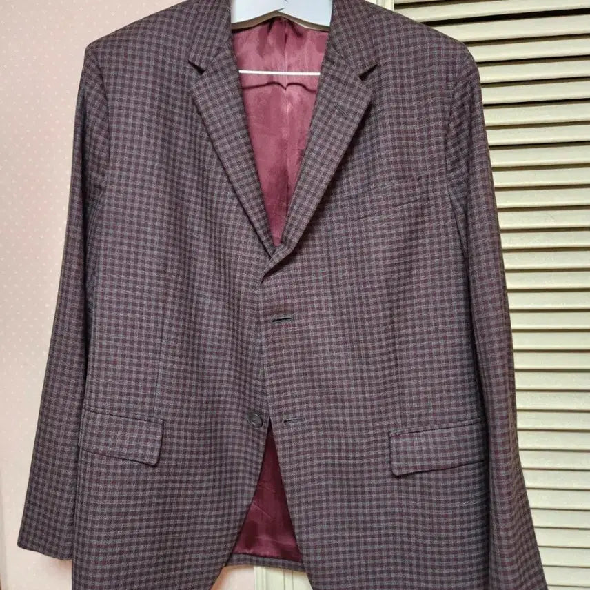 [BUNJANG] Gucci Burgundy Check Wool Single Jacket / [명품/새상품] 구찌(Gucci) 버건디 체크 울 가즈 싱글 자켓