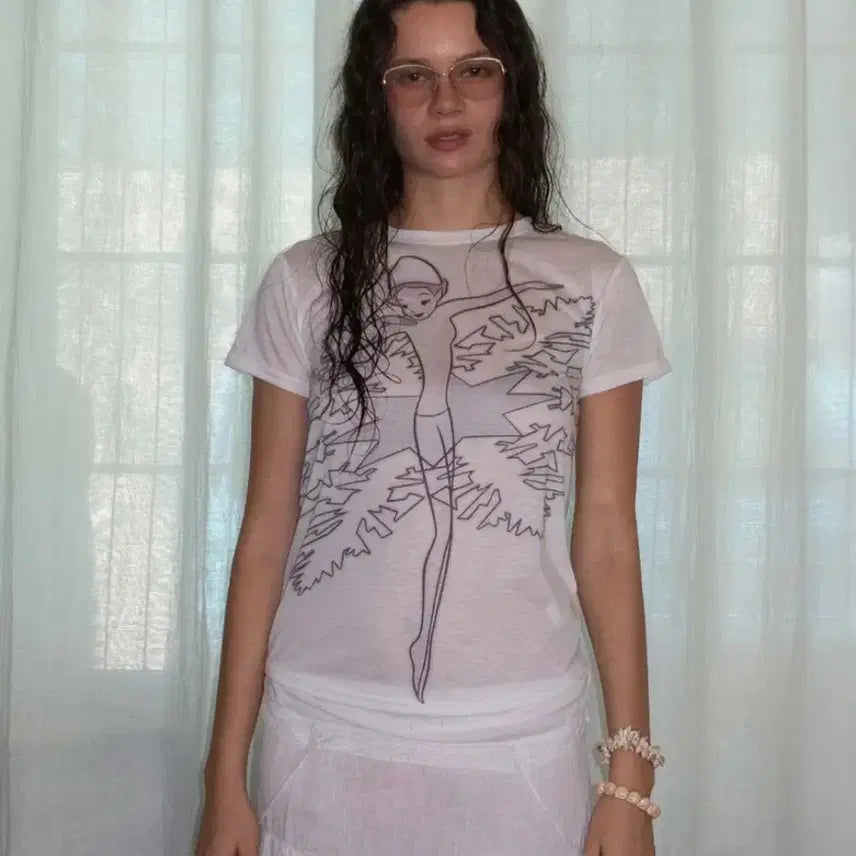 [BUNJANG] Sculptor x Fantasia Fairy Tea T-Shirt White / 스컬프터x판타지아 페어리 티 화이트
