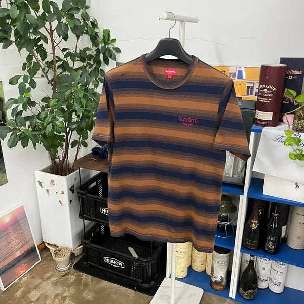 [BUNJANG] Supreme Striped Short Sleeve T-Shirt M / 슈프림 스트라이프 반팔 티셔츠 M