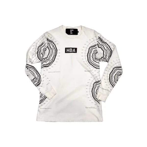 [BUNJANG] Hood By Air 14SS Weather Radar Long Sleeve T-Shirt White M / 후드바이에어-14SS 웨더 레이더 롱슬리브 티셔츠-화이트-M