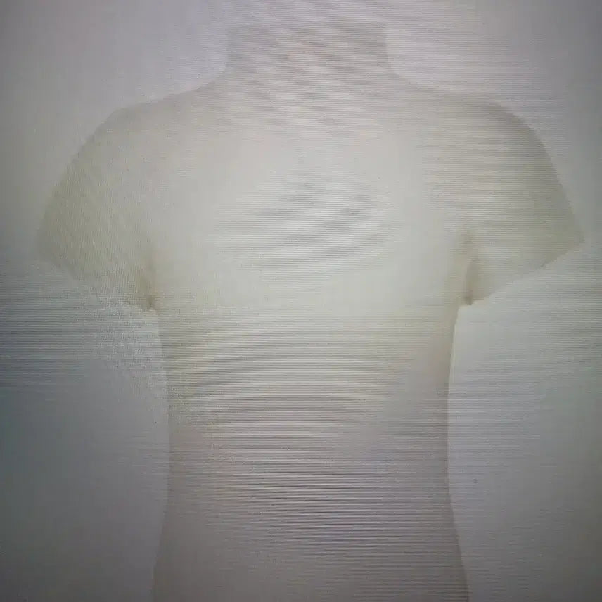 [BUNJANG] Pleats Please Mist Half-Neck T-Shirt White Size 3 / 플리츠플리즈 미스트 반목