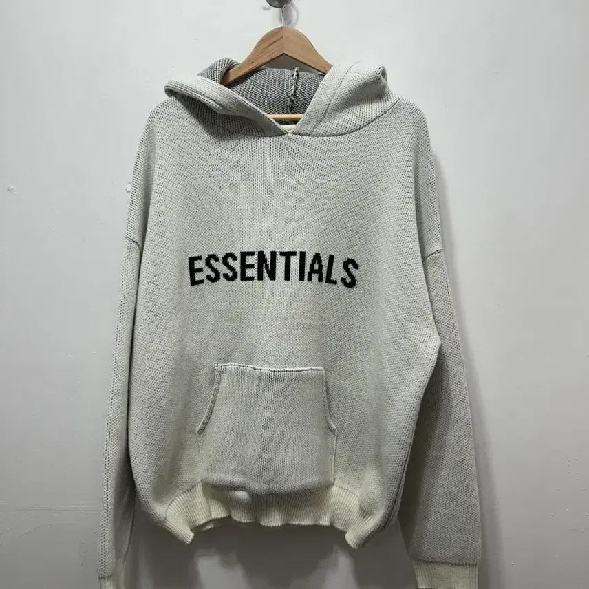 [BUNJANG] Fear of God Essentials Knit Hoodie Ivory XL / 피어오브갓 에센셜 니트 후드티 아이보리 XL