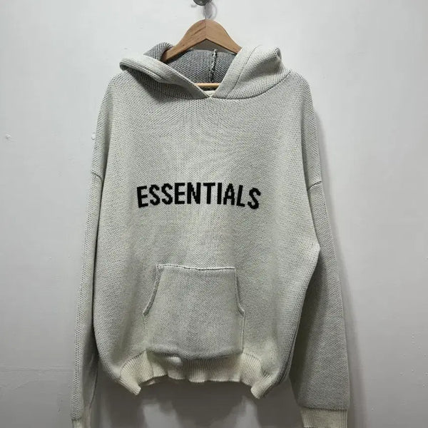 [BUNJANG] Fear of God Essentials Knit Hoodie Ivory XL / 피어오브갓 에센셜 니트 후드티 아이보리 XL