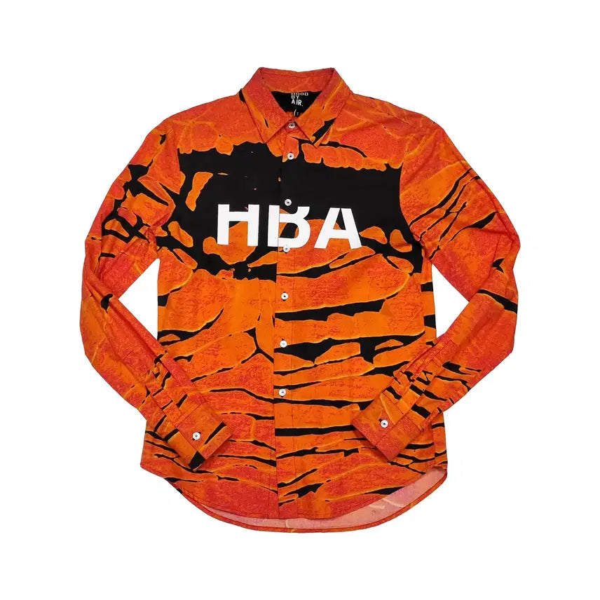 [BUNJANG] Hood By Air 13FW Stratum Print Shirt Orange S / 후드바이에어 - 13FW 스트레이텀 프린트 셔츠 - 오렌지 - S
