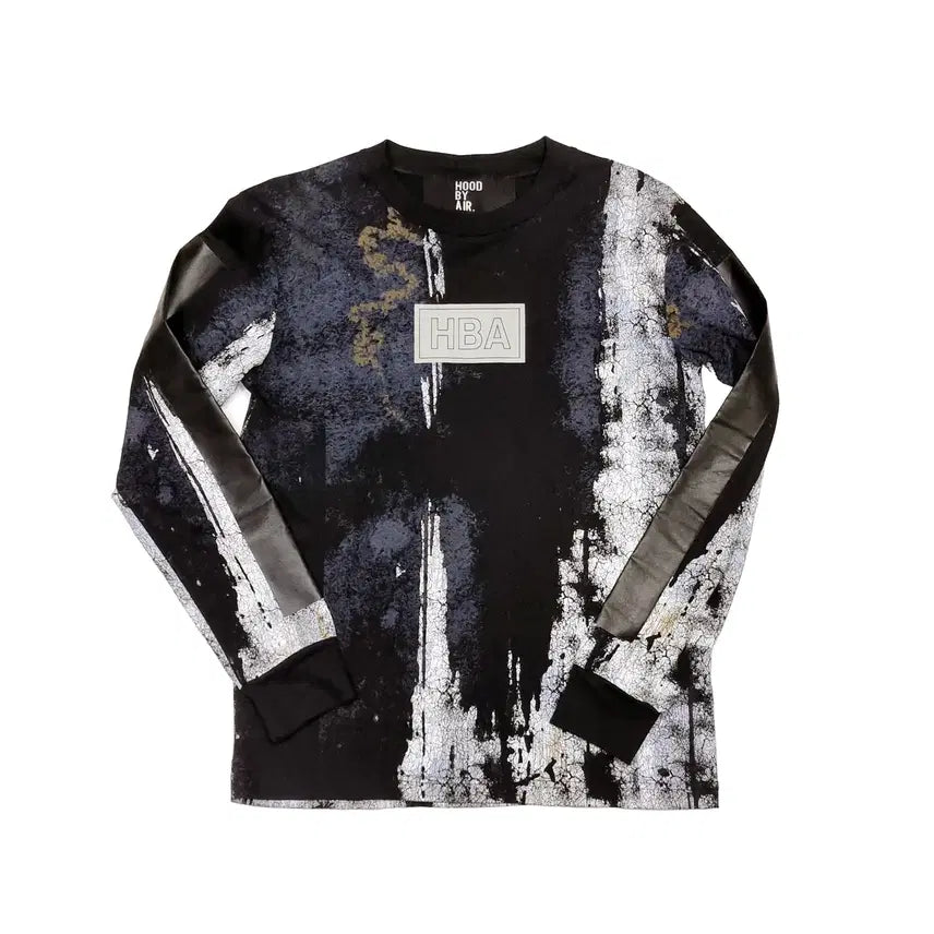 [BUNJANG] Hood By Air 16SS Cracked Print Long Sleeve T-Shirt Black XS / 후드바이에어-16SS 크랙 프린트 롱슬리브 티셔츠-블랙-XS