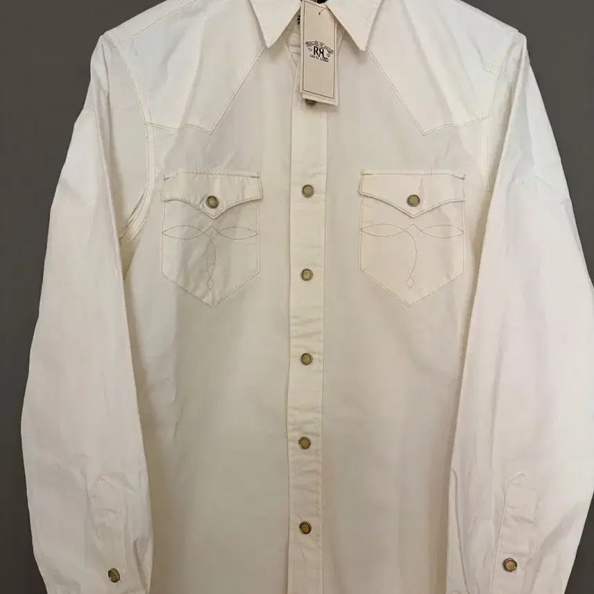 [BUNJANG] RRL Slim Fit Poplin Western Shirt White S / RRL 더블알엘 슬림 핏 포플린 웨스턴 셔츠 화이트 S