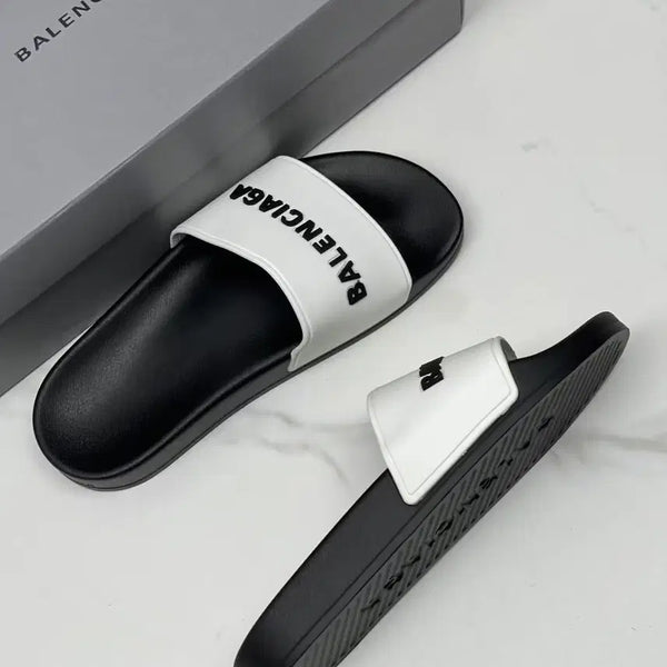 [BUNJANG] Balenciaga Logo Print Non-Slip Pool Slide Slippers (240mm) / Balenciaga 로고 프린트 미끄럼방지 원슬리퍼 여성 240MM