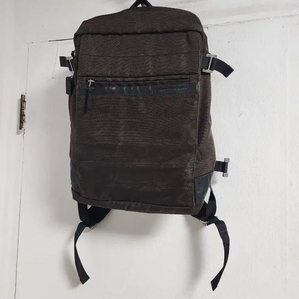 [BUNJANG] Calvin Klein Jeans Brown Leather Trim Backpack / 캘빈클라인 진  브라운  백팩