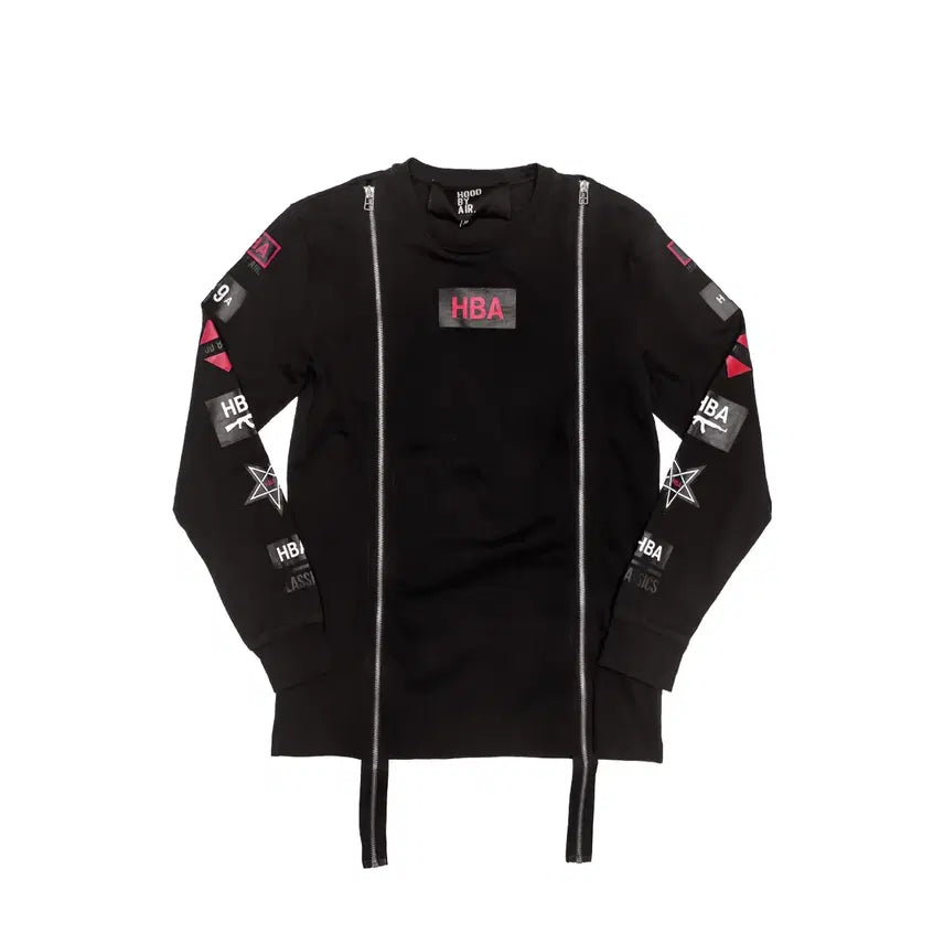 [BUNJANG] Hood By Air 15FW Multi Zipper Long Sleeve T-Shirt Black XS / 후드바이에어-15FW 멀티지퍼 롱슬리브 티셔츠-블랙-XS