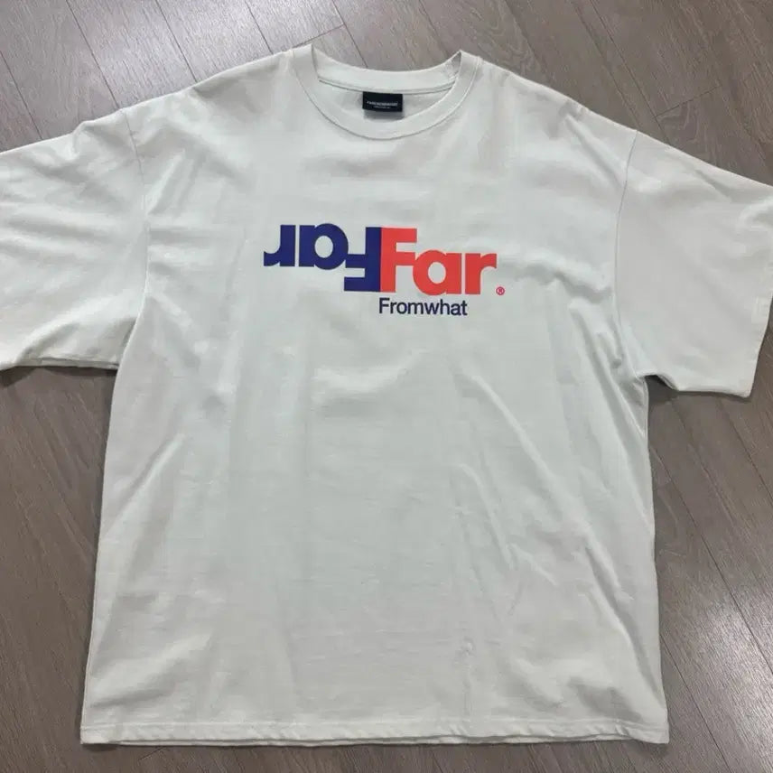 [BUNJANG] PAFROMWHAT Two-Tone Paro Logo Oversized T-Shirt White / [1] 파프롬왓 투톤 파로고 오버핏 티셔츠 화이트